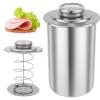 Deli Meat Press with Thermometer - Stainless Steel Ham Meat Press Maker, Healthy Homemade Lunch Meat Press Mold, Easy Clean Deli Meat Ham Press Cooker for Sandwiches, Lunches & Meal Prep view 1