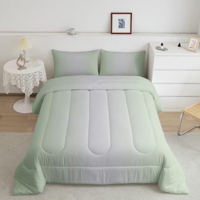 Erosebridal Greyish White and Sage Comforter Set Queen for Girls Boys Kids,Rainbow Ombre Bedding Set Aesthetic Room Decor for Women Men,Gradient Colorful Comforter Sets Abstract Quilt Bed Set 3Pcs