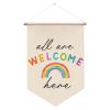All Welcome Flag Wall Banner Kids Room Decor Canvas Hanging Pennant Wall Sign Banner Gift for Toddler Boys Girls Educational Flag for Nursery School Playroom Classroom Wall Decor view 1