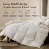 BPC Lightweight Organic Feather Down Comforter Oversized Queen, Hotel-Luxury Fluffy Duvet Insert with Cotton Cover and Puffy Feather Down Filling, for Summer/Hot Sleepers, Ivory White, 98x98 Inches view 2