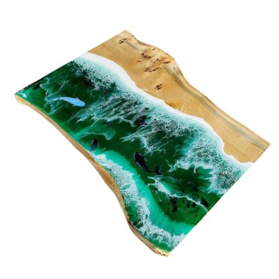 Coastal Ocean Sea Aquarium Marine Epoxy Table, Hand Crafted Table, Whale Table, Handmade Ocean Themed Blue Table, Coffee Table, Dining Table, Home Decor (24x36 inch, Only Table Top)