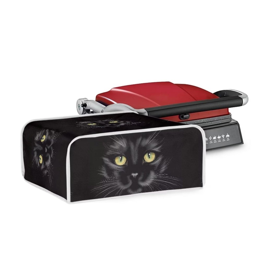 Kathyboom Black Cat Indoor Grill Cover Anti Greasy Covers for Small Kitchen Appliance Durable Covers Compatible with Sandwich Maker Grill Pan Electric Griddle