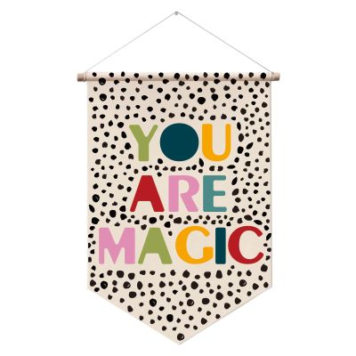 Kids Wall Banner You Are Magic Wall Decor Sign Colorful Inspirational Canvas Hanging Pennant Flag Nursery Classroom School Decor Boho Wall Hanging Gifts for Kids Room Toddler Girl Boy Playroom