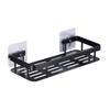 Amosfun 1pc Punch Storage Rack Non-Marking -Mounted Space-Saving Organizer for Bathroom and Kitchen Black Aluminum Storage Holder Ventilation Design Easy Installation view 1
