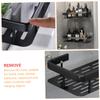 Amosfun 1pc Punch Storage Rack Non-Marking -Mounted Space-Saving Organizer for Bathroom and Kitchen Black Aluminum Storage Holder Ventilation Design Easy Installation view 4