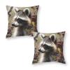 NTVOWPZO 2PCS Throw Pillow Covers 16"x16" Square Pillowcases Covers Animals on Tree Soft Pillowcases Modern Farmhouse Home Decor Sofa Cushions Covers for Couch Bed Living Room view 1