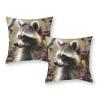 NTVOWPZO 2PCS Throw Pillow Covers 16"x16" Square Pillowcases Covers Animals on Tree Soft Pillowcases Modern Farmhouse Home Decor Sofa Cushions Covers for Couch Bed Living Room view 2