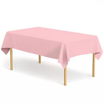 CINSOEN 2 Pack Pink Tablecloth Plastic Rectangle Table Covers PEVA Pink Plastic Table Cloths for Parties Disposable 54 x 108 Inch Tablecloth for Birthday Party School Baby Shower Kitchen Dining