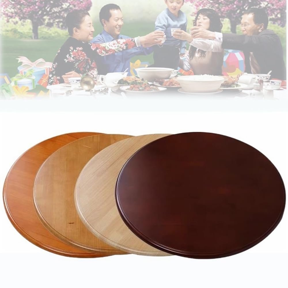 30in 40in Dining Table Turntable Rotating Lazy Susan Turntable Tabletop Rotating Serving Tray Round Countertop Serving Plate, Smooth, Easy to Clean (Color : Log, Size : 100cm/40inch)