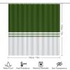 4pcs Shower Curtain Sets, Modern Chic Forest Green White Stripes Bathroom Sets with Shower Curtain, Bath Rug, U Shaped Contour Mat & Toilet Lid Cover view 2