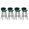 Lsoiup Counter Stools, 360 Free Swivel Barstools with Backrest, Bar Stools with Black Metal Legs for Kitchen Island and Bar, Set of 4, Seat Height 65cm, Green view 1