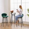 Lsoiup Counter Stools, 360 Free Swivel Barstools with Backrest, Bar Stools with Black Metal Legs for Kitchen Island and Bar, Set of 4, Seat Height 65cm, Green view 2