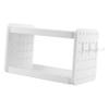 Amosfun Double Layer Makeup Organizer Compact Cosmetics Storage Rack for Bathroom Home with Bucket Hooks Design for Easy Access and Organization view 1