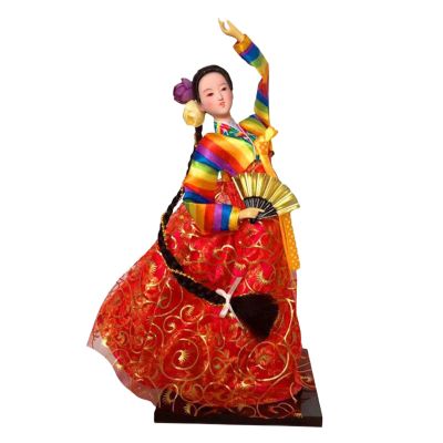 Korean Hanbok Doll,Geisha Kimono Figurine Antique Asian Vintage Doll Traditional Handicraft for Presents Bookshelf Store Kids, Style 27