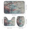 Brebasf Retro Asian Art Dragonfly 4 Pcs Waterproof Shower Curtains Set,Watercolor Ink Japanese Cherry Blossoms Animal Dragonfly Shower Curtains Shower Rugs Mat Toilet Cover-72 W X 72" L view 3