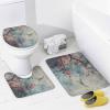 Brebasf Retro Asian Art Dragonfly 4 Pcs Waterproof Shower Curtains Set,Watercolor Ink Japanese Cherry Blossoms Animal Dragonfly Shower Curtains Shower Rugs Mat Toilet Cover-72 W X 72" L view 4