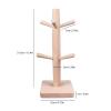 Kuuleyn Coffee Cup Mug Stand for Counter, Coffee Cup Holder with 6 Hooks, Mug Holder Tree Wood Hanger Stand with 6 Hooks Weighted Base Anti Slip Coffee Mug Rack view 2
