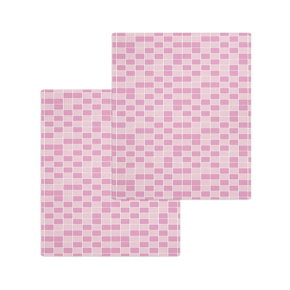 Kontanderi Ombre Pink Plaid Dish Towels Waffle Kitchen Towels Set, Absorbent Quick Drying Towel Cleaning Modern Minimalism Art Lattice Hand Towels for Bathroom 2 Pack Dish Cloths 15.7"x23.6"
