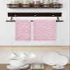 Kontanderi Ombre Pink Plaid Dish Towels Waffle Kitchen Towels Set, Absorbent Quick Drying Towel Cleaning Modern Minimalism Art Lattice Hand Towels for Bathroom 2 Pack Dish Cloths 15.7"x23.6" view 3