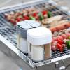 LEIXIUSM Spice Dispenser Spice Racks Seasoning Jar Square Glass Container Seasoning Spice Organizer Outdoor Camping Seasoning Container Spices Organizer, White view 3
