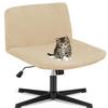 Deisy Dee Velvet Cross Legged Office Chair Covers - Upgrade Your Armless Wide Seat Computer Task Chair with Soft and Vibrant Velvet Stretch Covers - Transform Your Workspace in Minutes (Khaki) view 1
