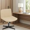 Deisy Dee Velvet Cross Legged Office Chair Covers - Upgrade Your Armless Wide Seat Computer Task Chair with Soft and Vibrant Velvet Stretch Covers - Transform Your Workspace in Minutes (Khaki) view 2