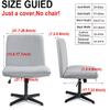 Deisy Dee Velvet Cross Legged Office Chair Covers - Upgrade Your Armless Wide Seat Computer Task Chair with Soft and Vibrant Velvet Stretch Covers - Transform Your Workspace in Minutes (Khaki) view 3