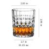 RIS LAN 11.15oz crystal whiskey glasses, premium whiskey glasses set,old fashioned glasses for drinking bourbon rum cognac scotch tequila ideal gift for men (glass set of 6) view 2