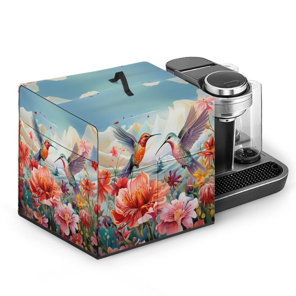 Eheartsgir Hummingbird Flower Cocktail Maker Dust Protection Cover Scratches & Water Resistant Straws Cocktail Capsule Organizer Bag with Pockets Pressure Cooker Cover for Home Decor
