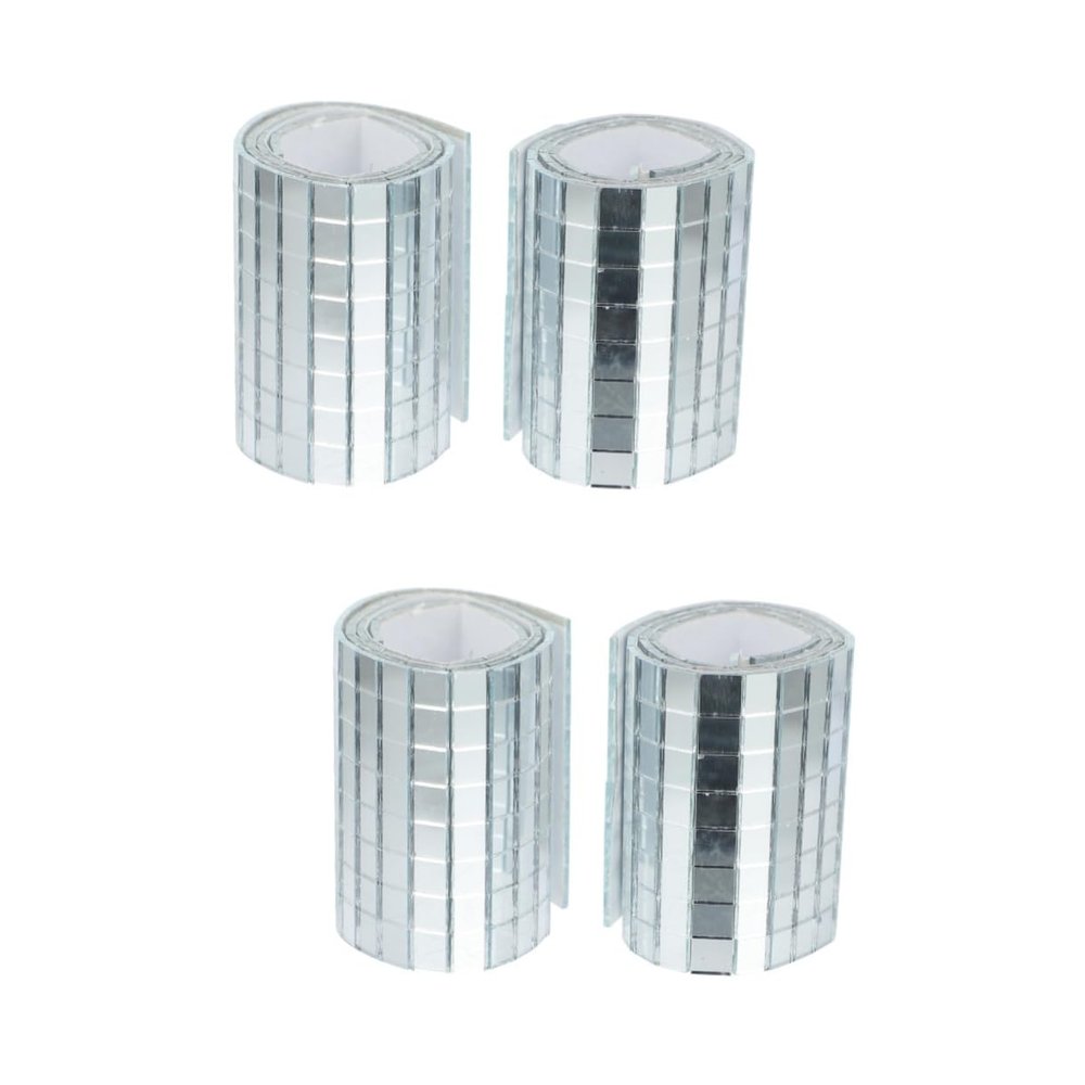 VILLCASE 4rolls DIY Wall Sticker Self Adhesive Tile Adhesive Sticker Decorative Wall Mirror for Home