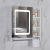 Medicine Cabinets LED Illuminated Bathroom Mirror Cabinet with Shelves, Wall-Mounted Storage Vanity Mirror Cabinet, Mirror Defogging, Large Storage Organizer Space for Bathroom, Kitchen, Bedroom ( Siz view 2