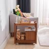 KAMPCO Side Table End Table, Solid Wood Night Stand with 2 Drawers and Wheels, Bedside Table for Small Spaces Bedroom, Living Room, Coffee, 52 x 30.5 x 52.5 cm, Brown view 4