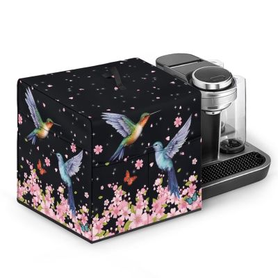 Eheartsgir Hummingbird Cherry Blossom Straws Cocktail Maker Organizer Case with Pockets for Cocktail Capsules Easy to Use & Clean Decorative Cocktail Hood Cover, Home Bar Decor