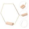 Zerodeko 4sets Hexagonal Metal with Wooden Bases of Decor for Wedding Centerpieces Party Decorations Elegant Table Ornaments Metal Hoop Crafts for Home Decor view 2