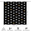 4pcs Shower Curtain Sets, Black White Gold Heart Pattern Bathroom Sets with Shower Curtain, Bath Rug, U Shaped Contour Mat & Toilet Lid Cover view 2