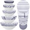 10 Pack Cloth Bowl Covers for Bread Rising - 5 Size Stretch Elastic Food Storage Container Lids - Reusable Cotton Fabric Covers for Food, Fruits, Leftovers (Fresh) view 1