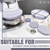10 Pack Cloth Bowl Covers for Bread Rising - 5 Size Stretch Elastic Food Storage Container Lids - Reusable Cotton Fabric Covers for Food, Fruits, Leftovers (Fresh) view 2