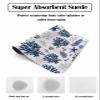 Navy Blue Corals Dish Drying Mat for Kitchen Counter, Super Absorbent Quick Dry Coffee Bar Mat Pad Thin Diatomaceous Sink Mat Non Slip Dish Drainer Mat 12''x16'' Nautical Boho Tropical Reef Coastal view 2
