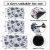 Navy Blue Corals Dish Drying Mat for Kitchen Counter, Super Absorbent Quick Dry Coffee Bar Mat Pad Thin Diatomaceous Sink Mat Non Slip Dish Drainer Mat 12''x16'' Nautical Boho Tropical Reef Coastal view 3