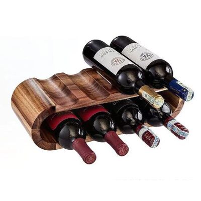 AHDFY Wooden Wine Rack Wine Display Shelves, Retro Minimalist Style Home Decorations Wine Display Shelves, Rustic Wood Wine Rack, Countertop Wine Rack, for Cabinet,Cupboard,Countertop