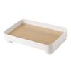 Amosfun Decorative Wood Tray for Bathroom Vanity Counter Holder Multi-Functional Storage Decor view 1
