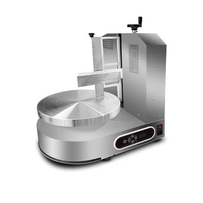 Cake Machine, 36cm 4-12Inches Baking Birthday Cake Tools Automatic Birthday Cake Smoothing Coating Machine Cakes Plastering Cream Coating Filling Machine ( Color : Semi-automatic silver , Size : 220V