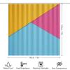 4pcs Shower Curtain Sets, Elegant Yellow Blue & Pink Bathroom Sets with Shower Curtain, Bath Rug, U Shaped Contour Mat & Toilet Lid Cover view 2