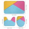 4pcs Shower Curtain Sets, Elegant Yellow Blue & Pink Bathroom Sets with Shower Curtain, Bath Rug, U Shaped Contour Mat & Toilet Lid Cover view 3