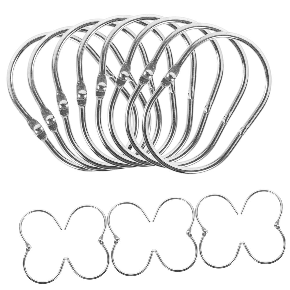 Amosfun 30pcs Open Shower Curtain Hook Bathroom Decore Bathroom Decoration Shower Curtain Accessories Decorative Shower Curtain Rings Curtains Curtain Rod Metal Trim