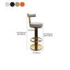 XINDAR Bar Chair, Gold Glam Round Swivel Bar Stool with Adjustable Height and Pedestal Base (Light Gray, 1 Piece) view 4