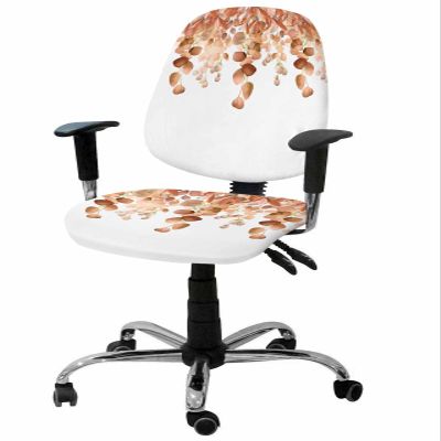 Orange Eucalyptus Office Chair Cover 2 Piece, Stretch Elastic Computer Desk Rotating Chair Seat Back Covers, Stretchable Chair Slipcover Protectors Cover Aesthetic Botanical Floral Weeping Plant
