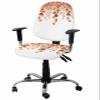 Orange Eucalyptus Office Chair Cover 2 Piece, Stretch Elastic Computer Desk Rotating Chair Seat Back Covers, Stretchable Chair Slipcover Protectors Cover Aesthetic Botanical Floral Weeping Plant view 1