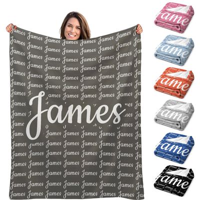 YUEISOA Personalized Name Blankets Customized Blanket with Name,Custom Name Blanket for Kids,Adults for Christmas Blanket Gifts Style 4 48"x32"