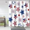 ALAGEO 4th of July Patriotic Shower Curtains for Bathroom Decor Independence Day Fireworks USA Flag Star Red White and Blue Bath Curtains Sets with Hooks Waterproof Extra Long 72"x78" view 2